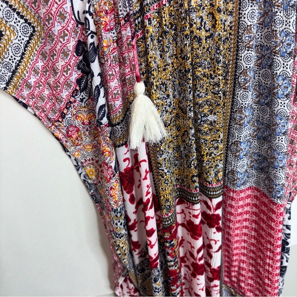 Gigio Women’s Medium Bohemian Patchwork Kaftan Coverup Maxi Boho Festival Beachy - Picture 7 of 11